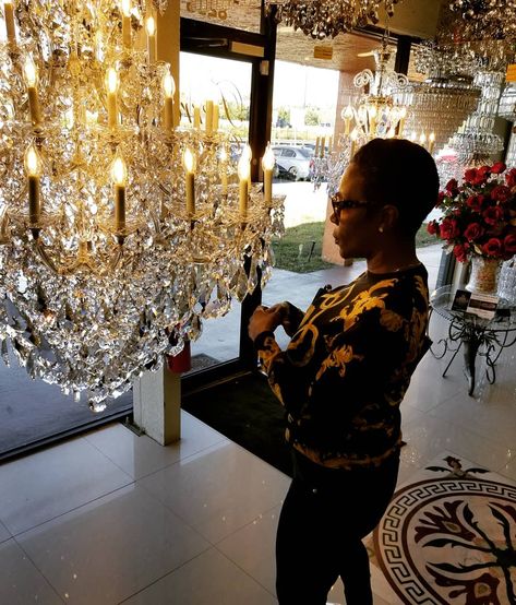 Chandelier shopping... Getting the set design ready for my stand .