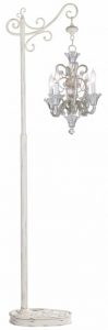 Four Light White Beaded Floor Stand Chandelier - | Chandelier .