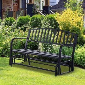 Shop Outsunny 50" Outdoor Patio Swing Glider Bench Chair with High .