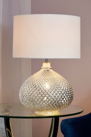 Large Glamour Table Lamp (With images) | Bedside table lamps, Side .