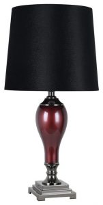 Glass 32" Urn Table Lamp, Burgundy - Traditional - Table Lamps .