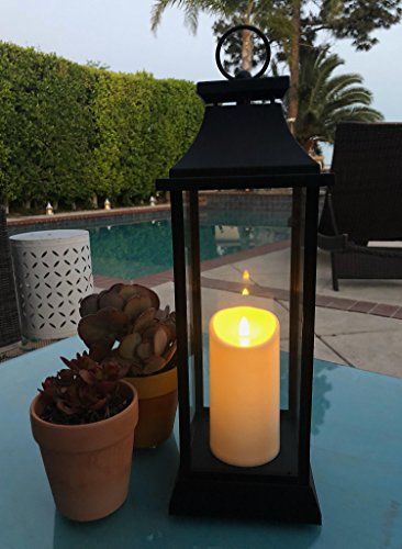 The Nifty Nook 20" TALL Outdoor Candle Lantern with Flameless LED .