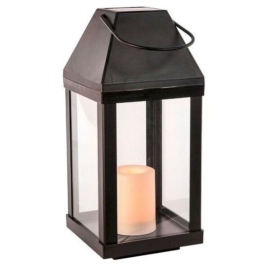 Threshold Solar Tall Outdoor lantern in a black color adds a nice .