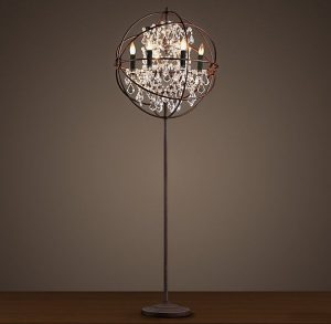 Foucault's Orb Clear Crystal Floor Lamp | Crystal floor lamp .