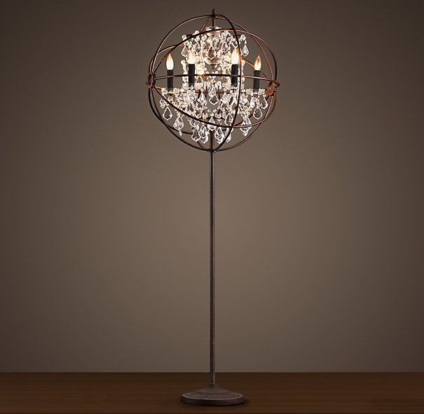 Foucault's Orb Clear Crystal Floor Lamp | Crystal floor lamp .