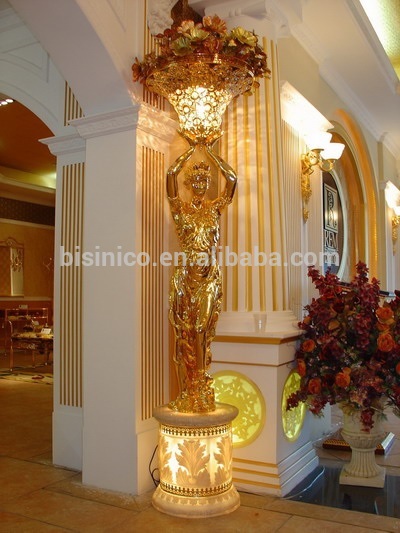 Luxury Golden Flower Vase Floor Standing Chandelier Lamp, 5 .