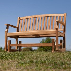 Shop Reseda Teak Outdoor Glider Bench - Overstock - 80292