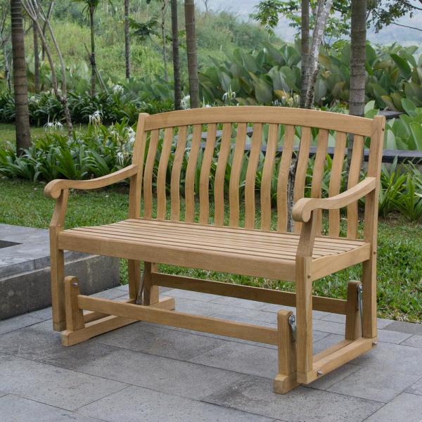 Cambridge Casual Colton Teak Wood Outdoor Glider Bench HD-130572T .
