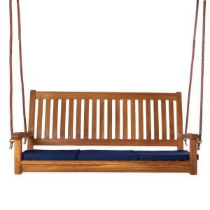 Buy the All Things Cedar Teak Porch Swing with Cushion Online .