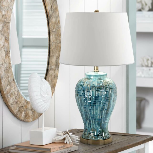 Teal Temple Jar 27" High Ceramic Table Lamp for sale online | eB