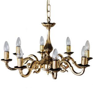 ELVEY 8 ARM BRASS QUALITY CHANDELIER | Contemporary Chandelier by .