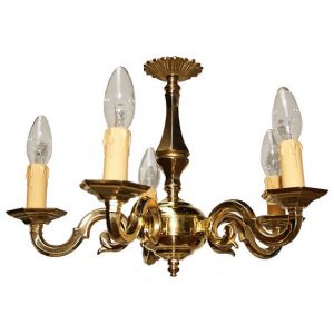 ELVEY 5 ARM BRASS VICTORIAN CHANDELIER | Contemporary Chandelier .