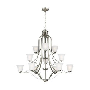 Sea Gull Lighting Emmons 12-Light Brushed Nickel Traditional .