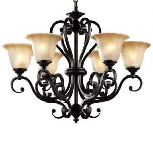 6-Light Chandelier Lighting Traditional Chandeliers Antique Black Ir