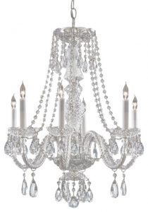 Crystorama Traditional Crystal 6 Light Crystal Chrome Chandelier .