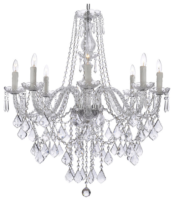 8-Light Crystal Chandelier 33"x28" - Traditional - Chandeliers .