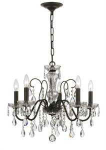 Crystorama Traditional Crystal 5 Crystal Chandelier, Chandelier .