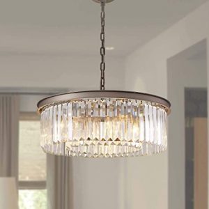 MEELIGHTING Modern Contemporary Nickel Crystal Chandeliers Lights .