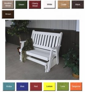 Amish PolyCraft Traditional English Gliding Bench .