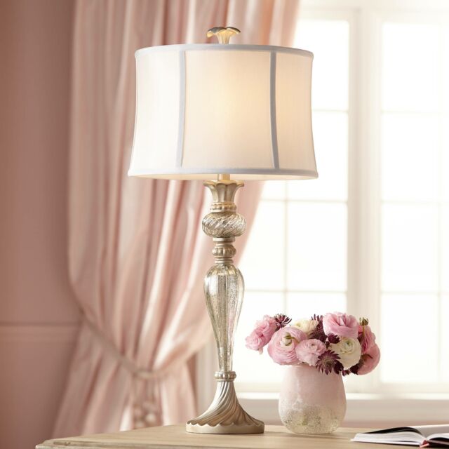 Traditional Table Lamp Mercury Glass Silver Champagne for Living .