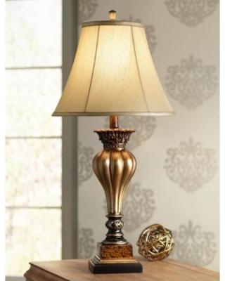 58% Off Regency Hill Traditional Table Lamp Gold Fluted Floral .