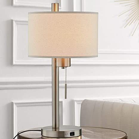 Modern Table Lamp with USB Port for Bedroom, Living Room, Study .