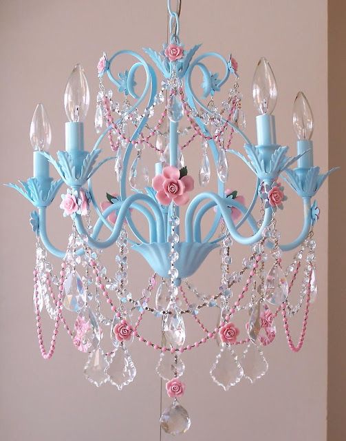 Girly-girl Chandelier (C/O: Fashion-Isha) | Pink chandelier .