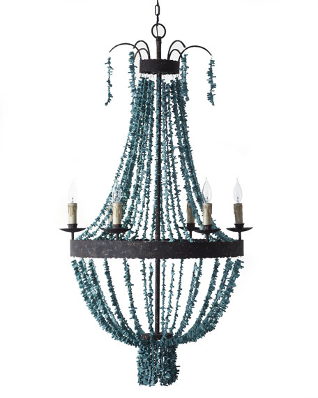 Regina Andrew Design Turquoise Beads 6-Light Chandeli