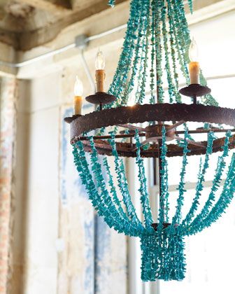 Regina Andrew Design Turquoise Beads 6-Light Chandelier (With .