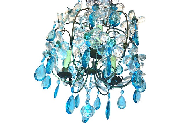 3-Light Turquoise Birdcage Chandelier - One Kings Lane - Vintage .