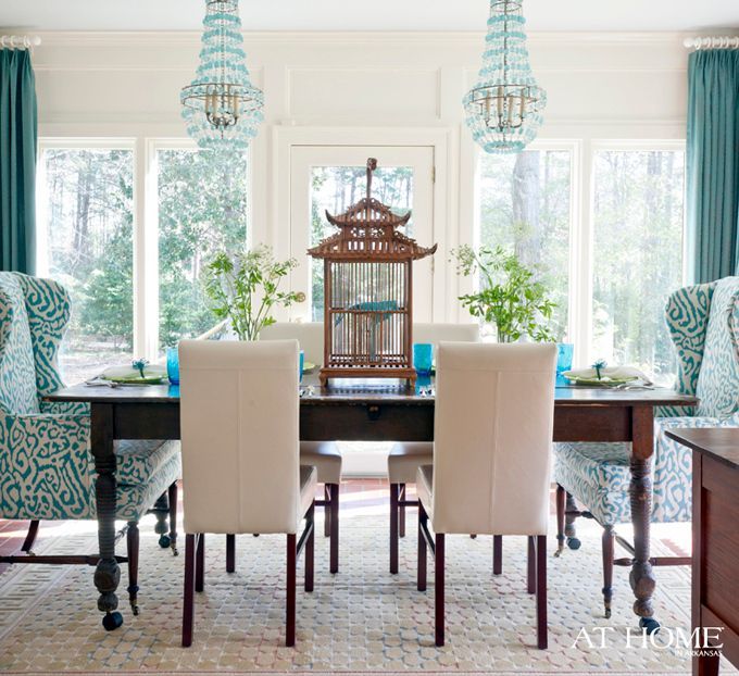 Andrea Brooks Interiors | Eclectic dining room, Turquoise dining .