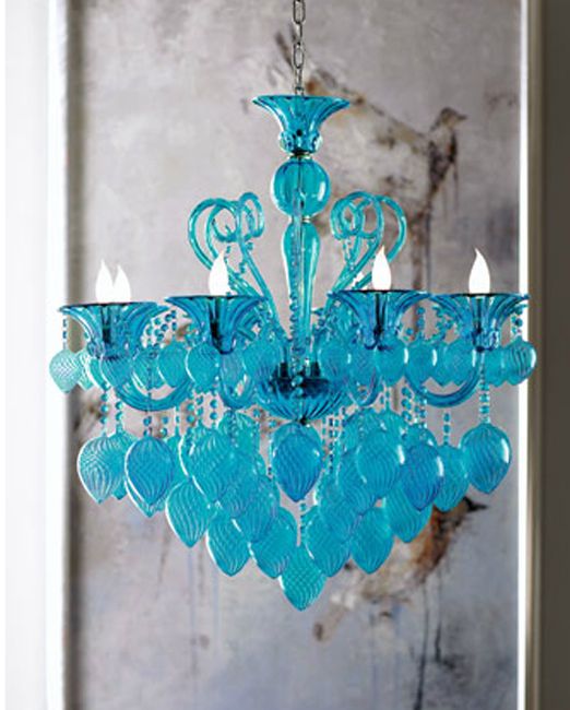 Cyan Design Bella Vetro Chandelier Aqua Blue Blown Glass .