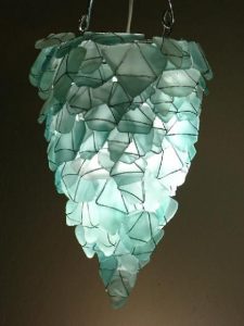 Upcycled Chandeliers | Sea glass chandelier, Sea glass art, Sea gla