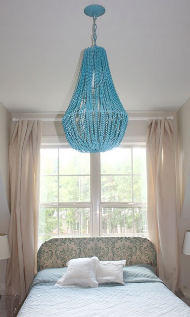 Make a Turquoise Beaded Chandelier » Dollar Store Craf