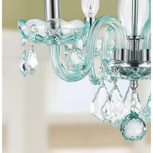 Shop Kids Room Glam 4-light 16 inch Turquoise Blue Crystal .