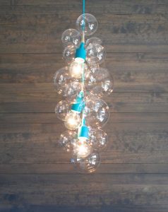 Inspiration: Tall Turquoise Bubble Chandelier by IndustrialBlush .