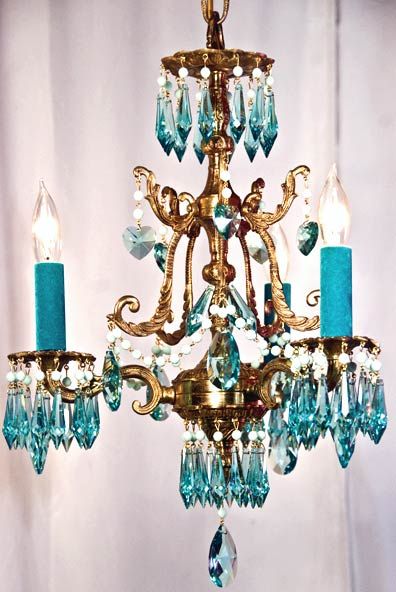 The Turquoise Chandelier | Turquoise chandelier, Crystal .
