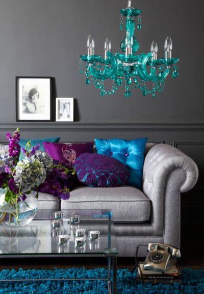 Turquoise Chandeliers | Living room color schemes, Room color .