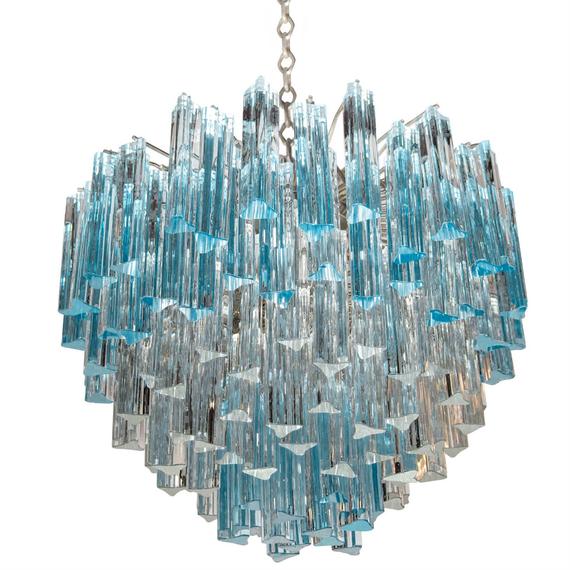 Murano glass chandelier with blue turquoise | Et