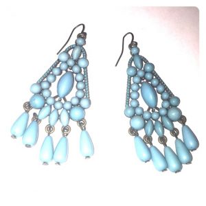 Macy's Jewelry | Turquoise Colored Beaded Chandelier Earrings .