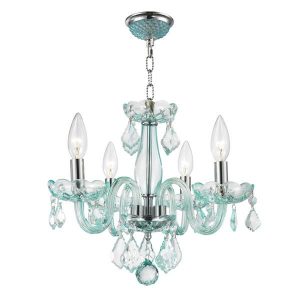 Shop Kids Room Glam 4-light 16 inch Turquoise Blue Crystal .