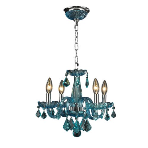 Clarion Collection 4 Light Chrome Finish and Coral Blue Turquoise .