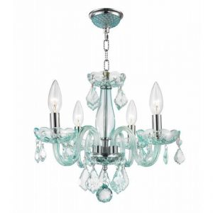 Clarion 4 Light Crystal Chandelier - Light Blue | Chandelier .