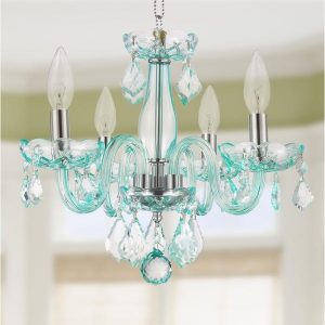 Shop Kids Room Glam 4-light 16 inch Turquoise Blue Crystal .