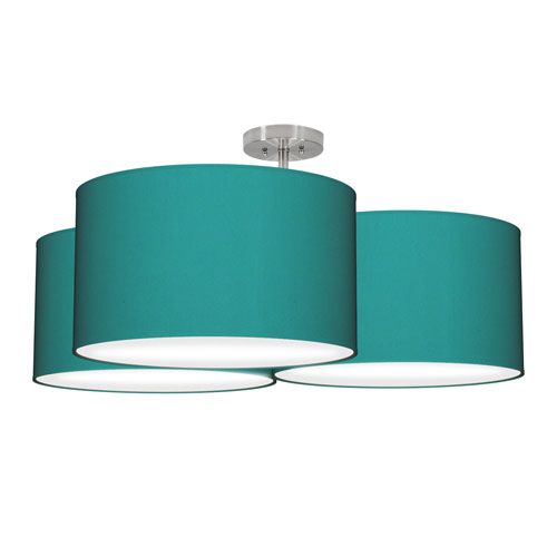 Seascape Lamps Tryptic Silk Turquoise 32 Inch Three Light Pendant .