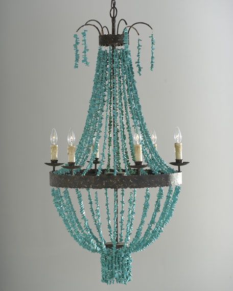 Regina Andrew Design Turquoise Beads 6-Light Chandelier .