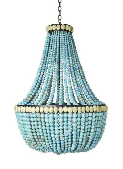 Turquoise Empire Chandelier - (With images) | Beaded chandelier .