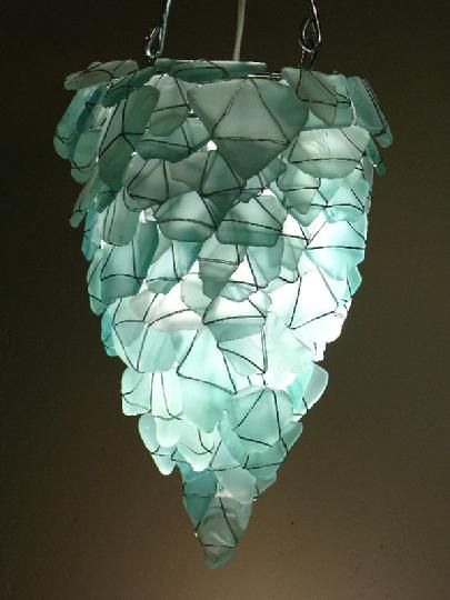 Chandelier - beautiful turquoise glass shapes & color... | Sea .
