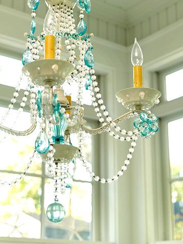 Featured Designer: Tracey Rapisardi | Turquoise chandelier .