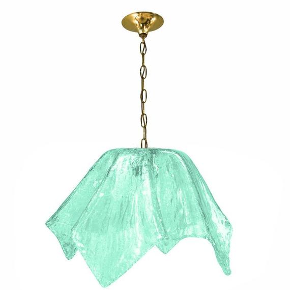 Murano glass pendant lantern chandelier with turquoise | Et